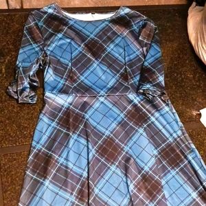 Blue tartan dress